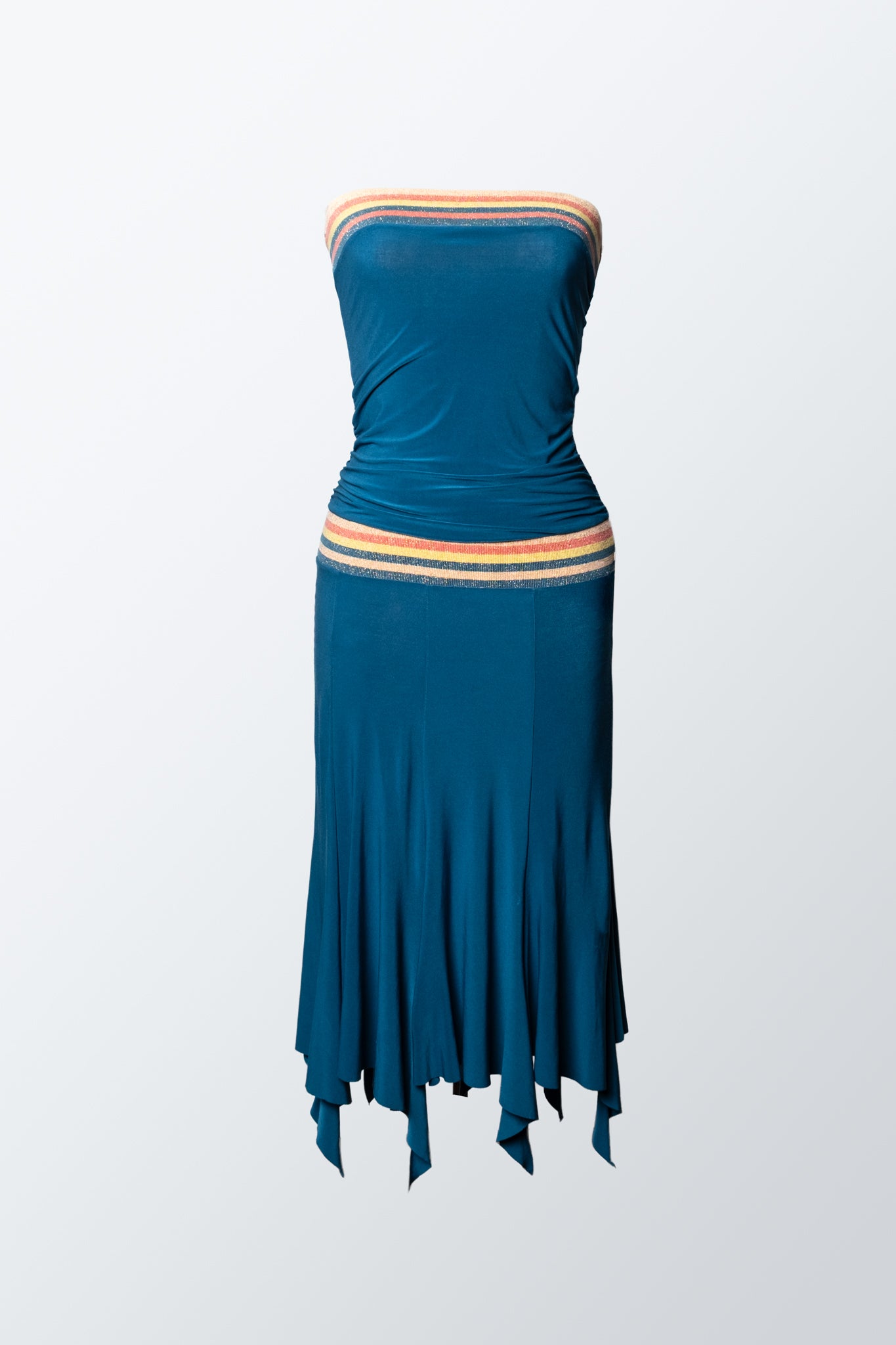 Y2K Dropwaist Tube Midi Dress