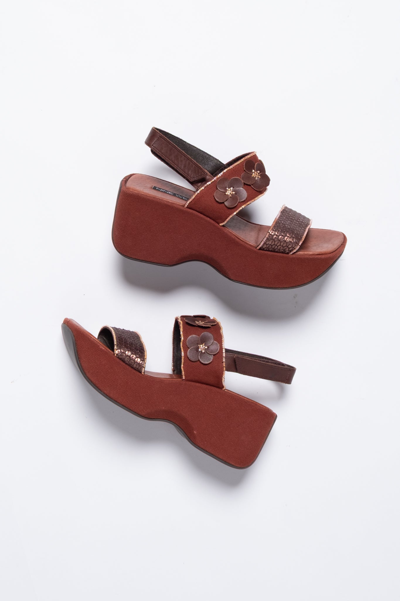 90s Nine West Chunky Beaded Platform Sandals