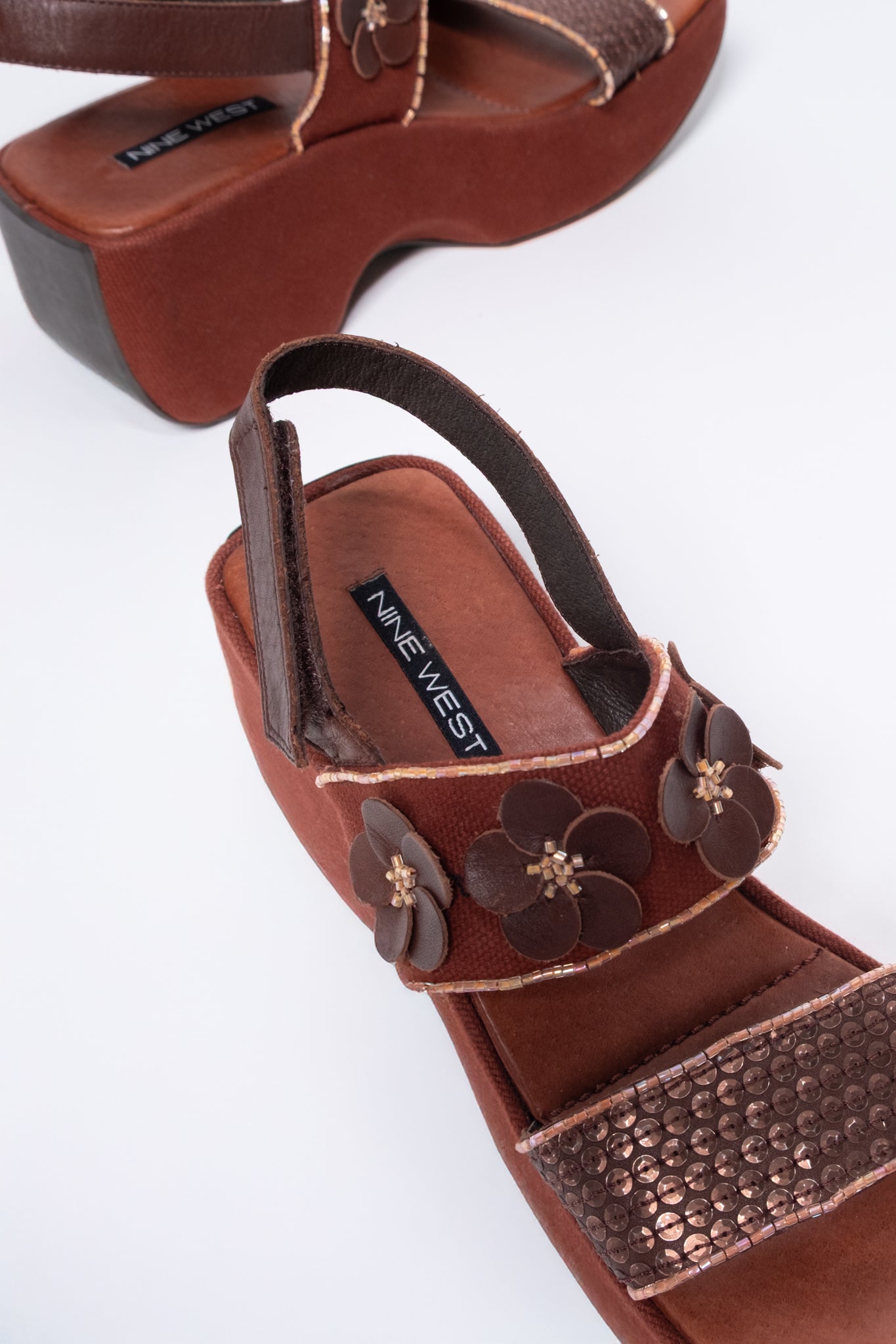 90s Nine West Chunky Beaded Platform Sandals