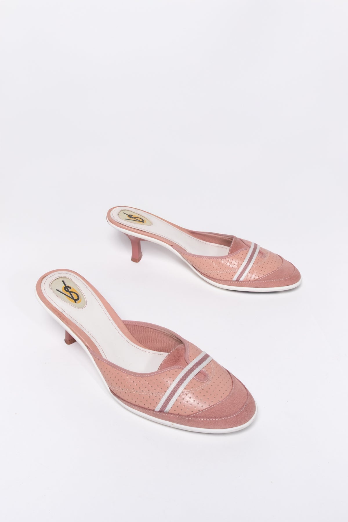 Victoria's Secret Blush Suede Sporty Kitten Heel Mules