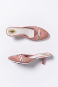 Victoria's Secret Blush Suede Sporty Kitten Heel Mules