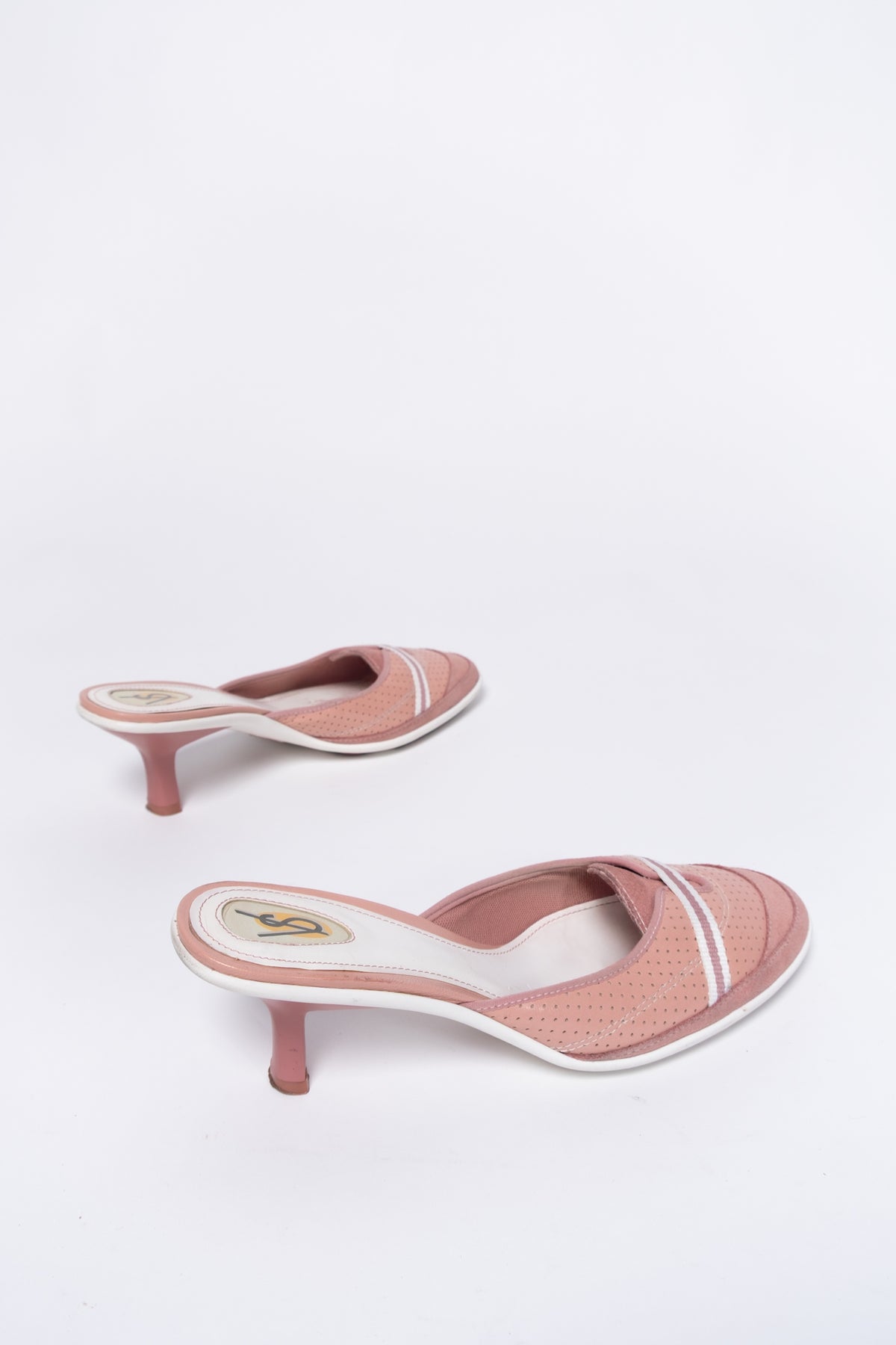 Victoria's Secret Blush Suede Sporty Kitten Heel Mules
