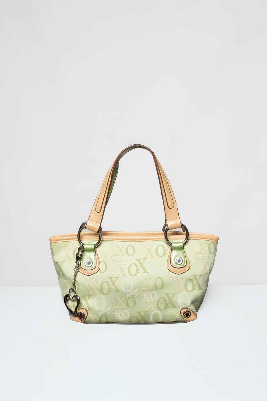 XOXO Monogram Mini Tote with Heart Bag Charm
