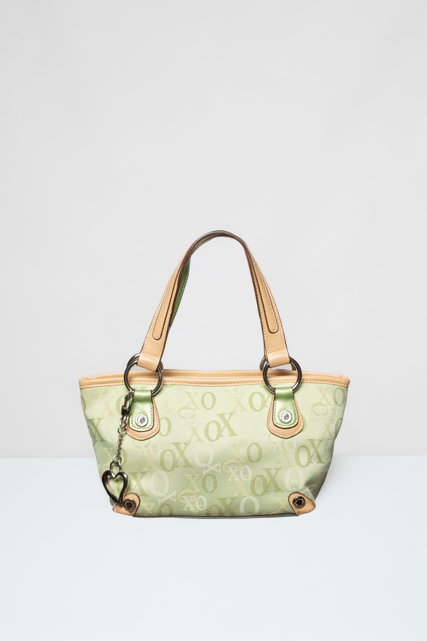 XOXO Monogram Mini Tote with Heart Bag Charm