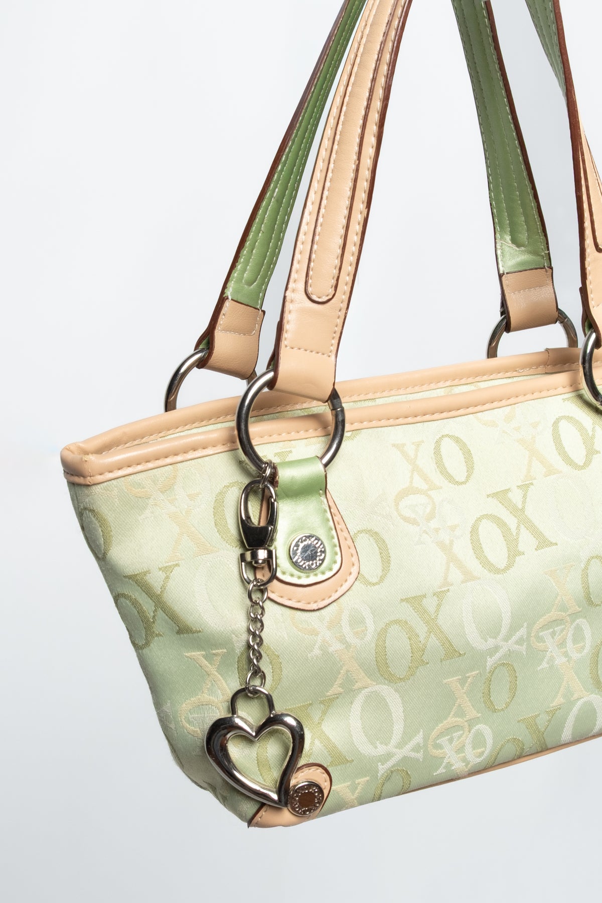 XOXO Monogram Mini Tote with Heart Bag Charm