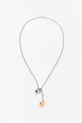 Mixed Metals Toggle Heart Chain
