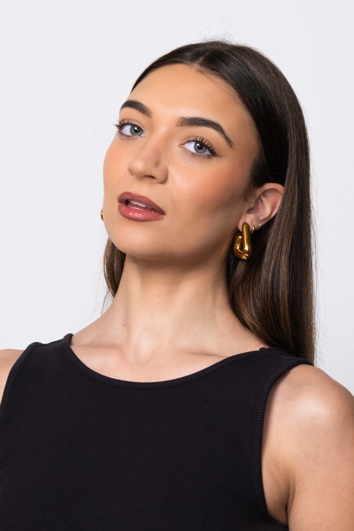 Celeste Triangular Hoops