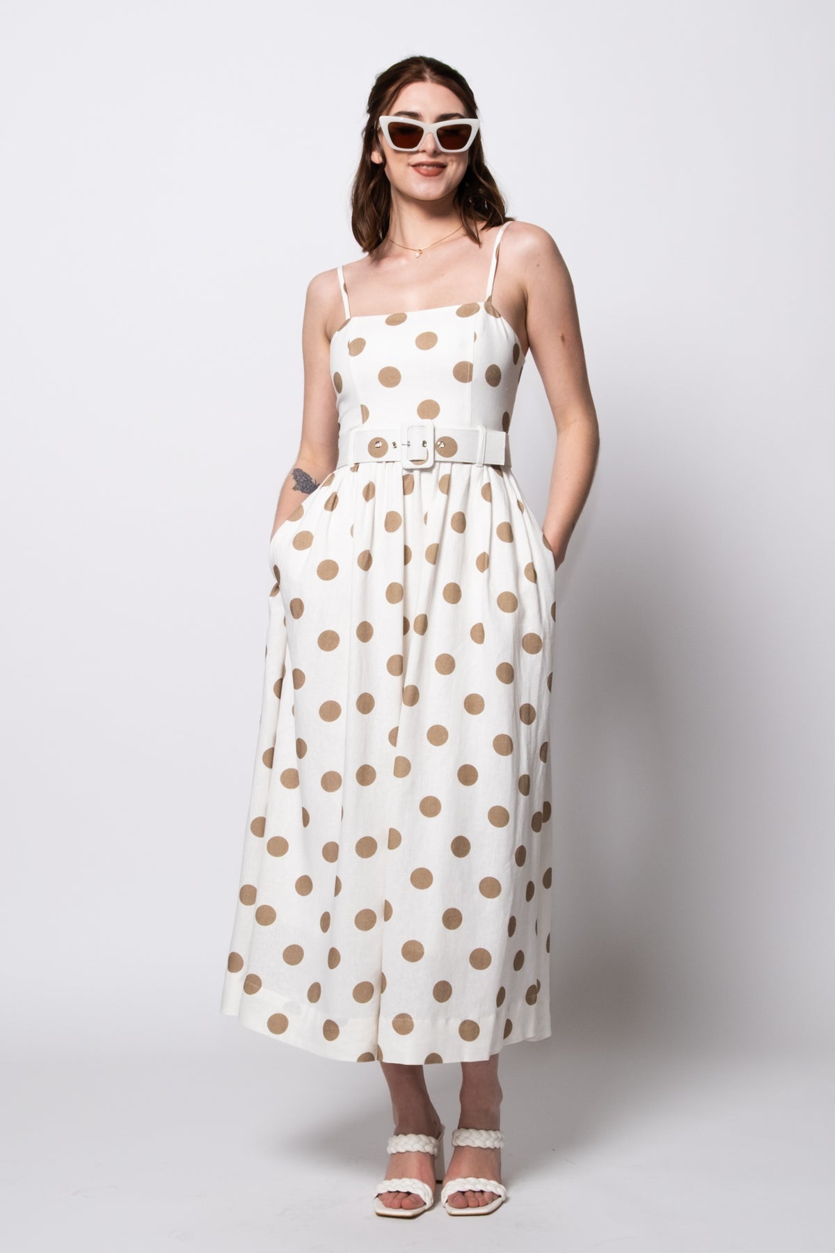 Steve Madden Napoli Polka Dot Midi Dress
