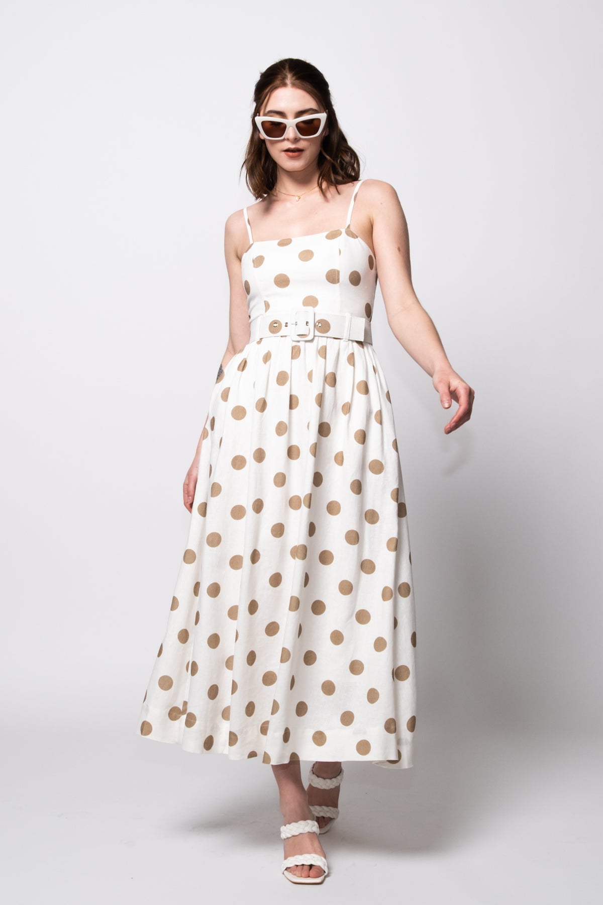 Steve Madden Napoli Polka Dot Midi Dress