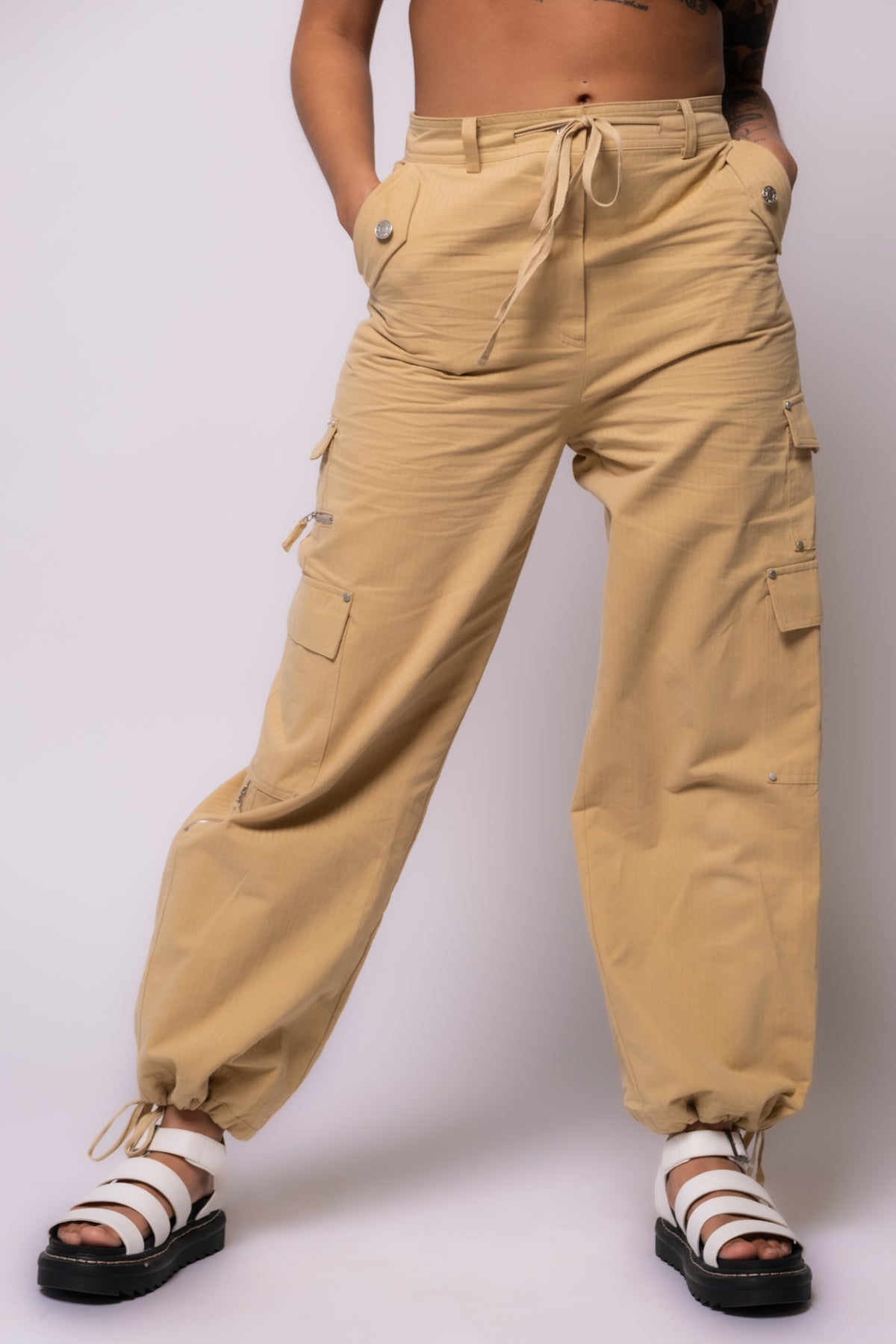 FRNCH Augustine Linen Cargo Pants