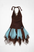 Y2K Taboo Halter Fairy Dress & Necklace