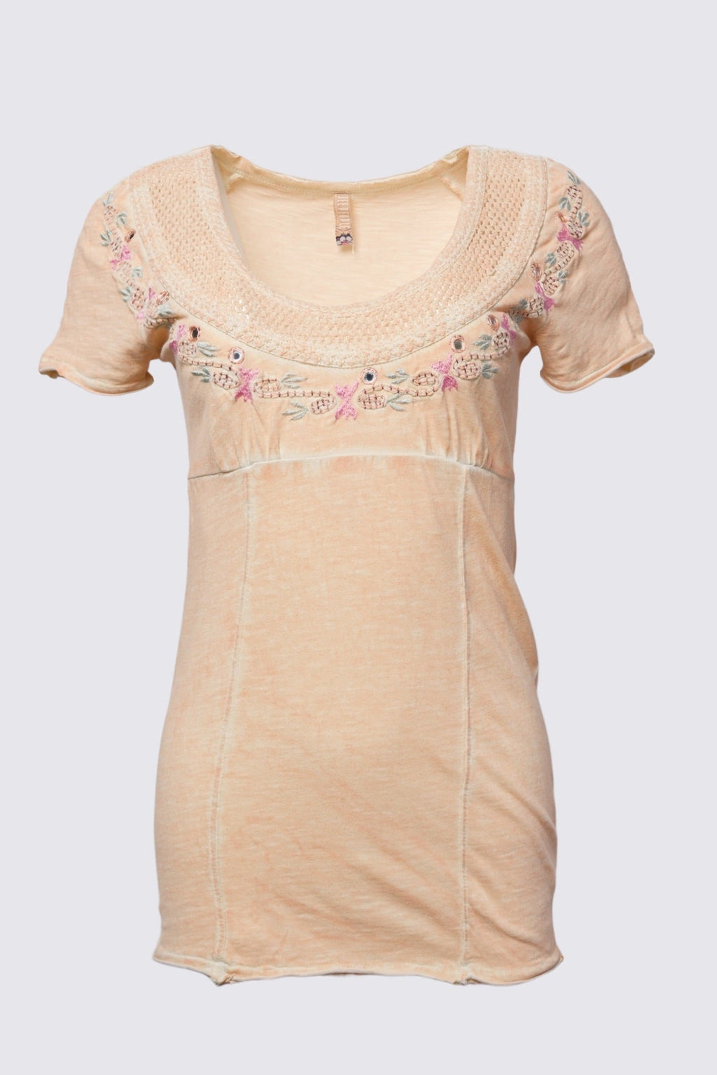 Y2K Embroidered Crochet Babydoll Tee