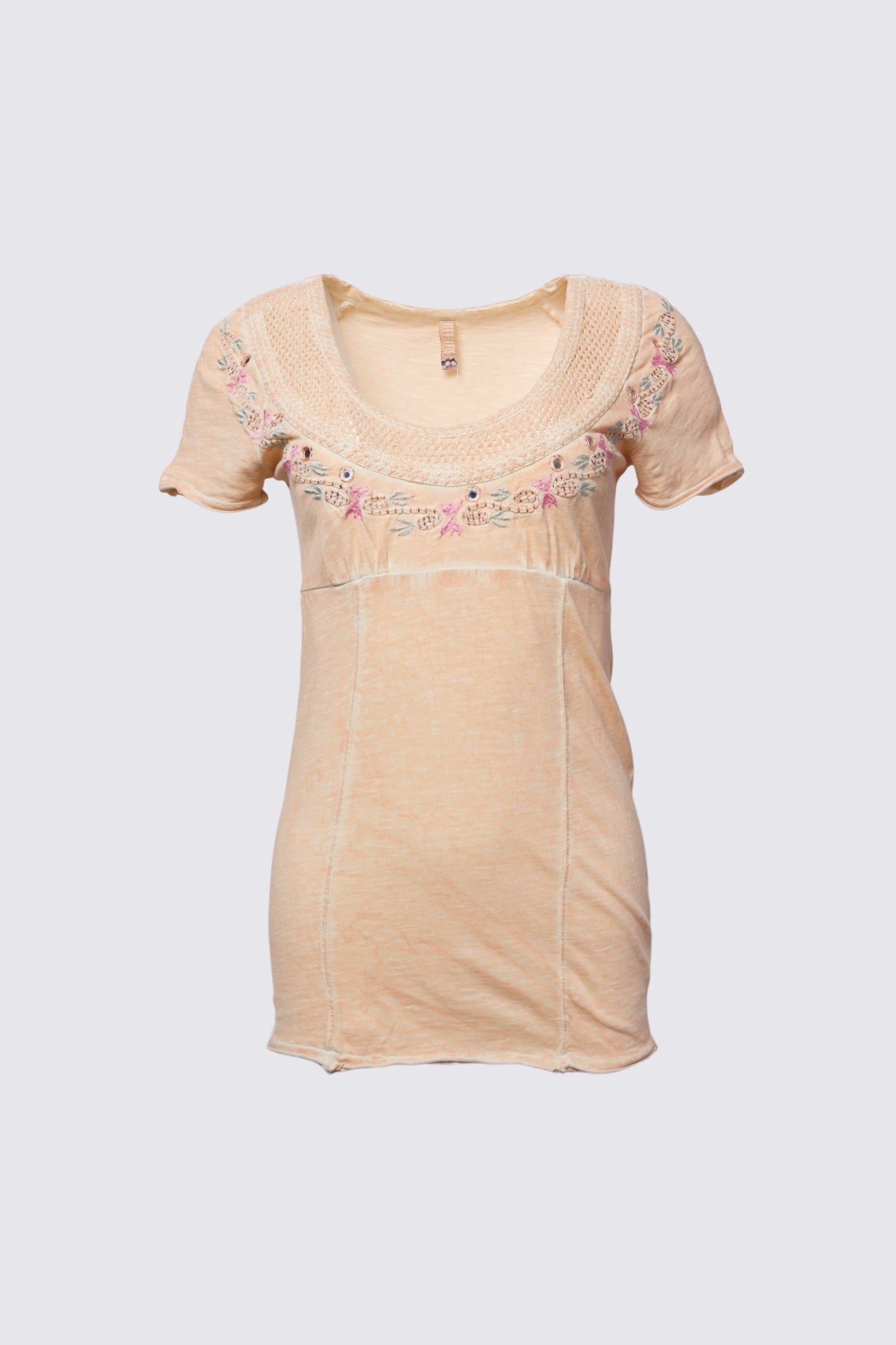 Y2K Embroidered Crochet Babydoll Tee