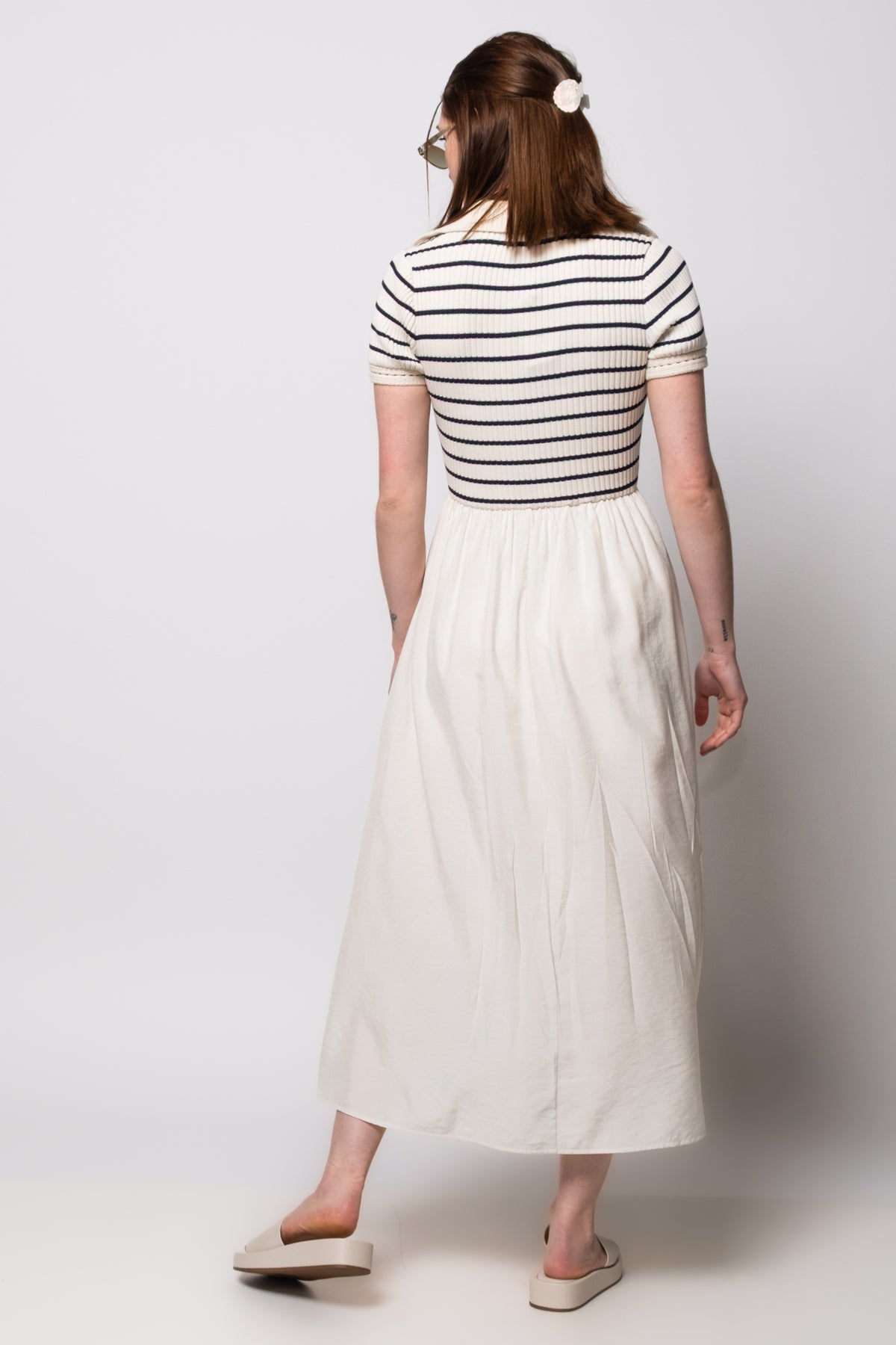 Moon River Collared Mixed Media Midi