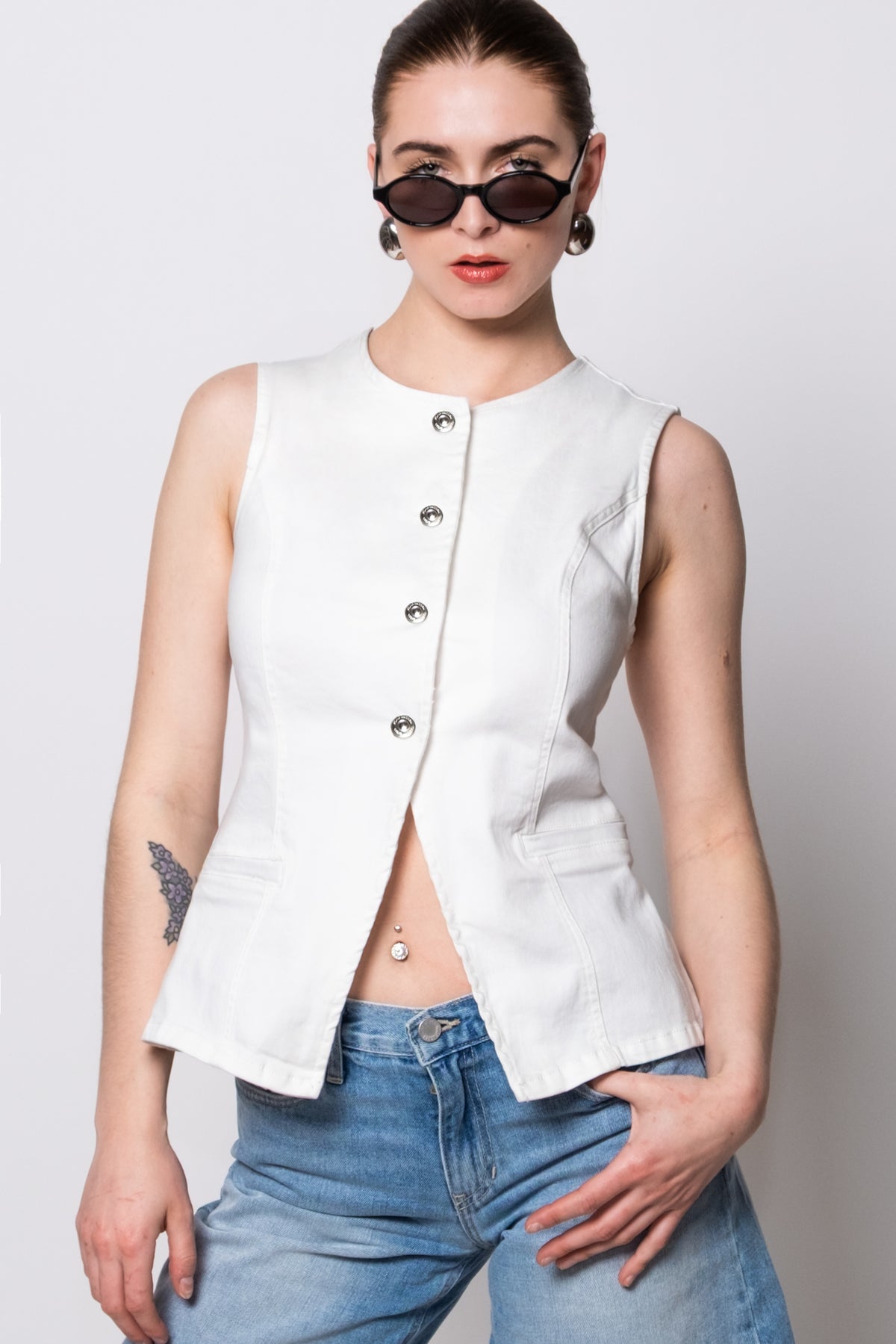 Steve Madden Wesley Longline Denim Vest