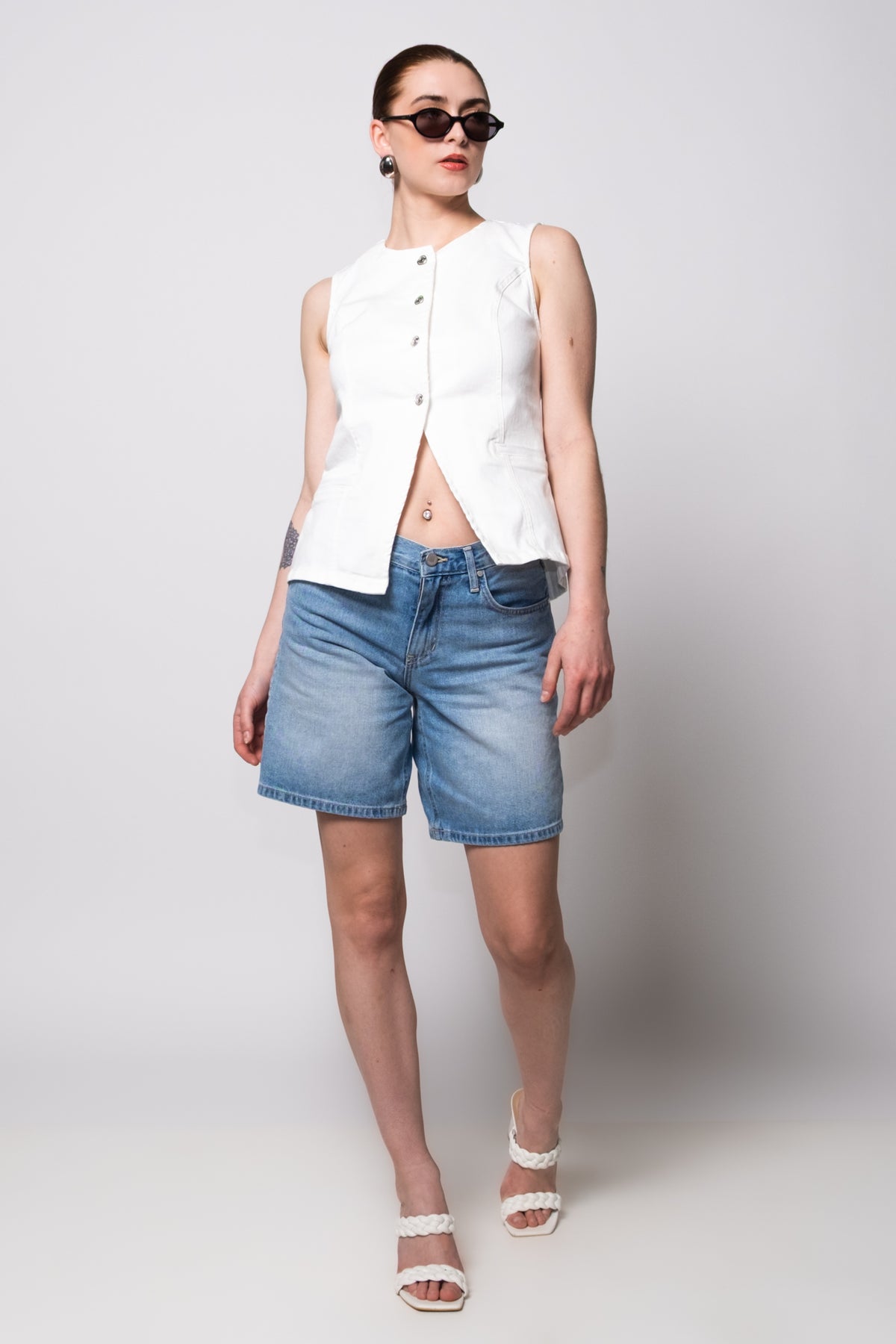 Just Black Low Rise Long Shorts