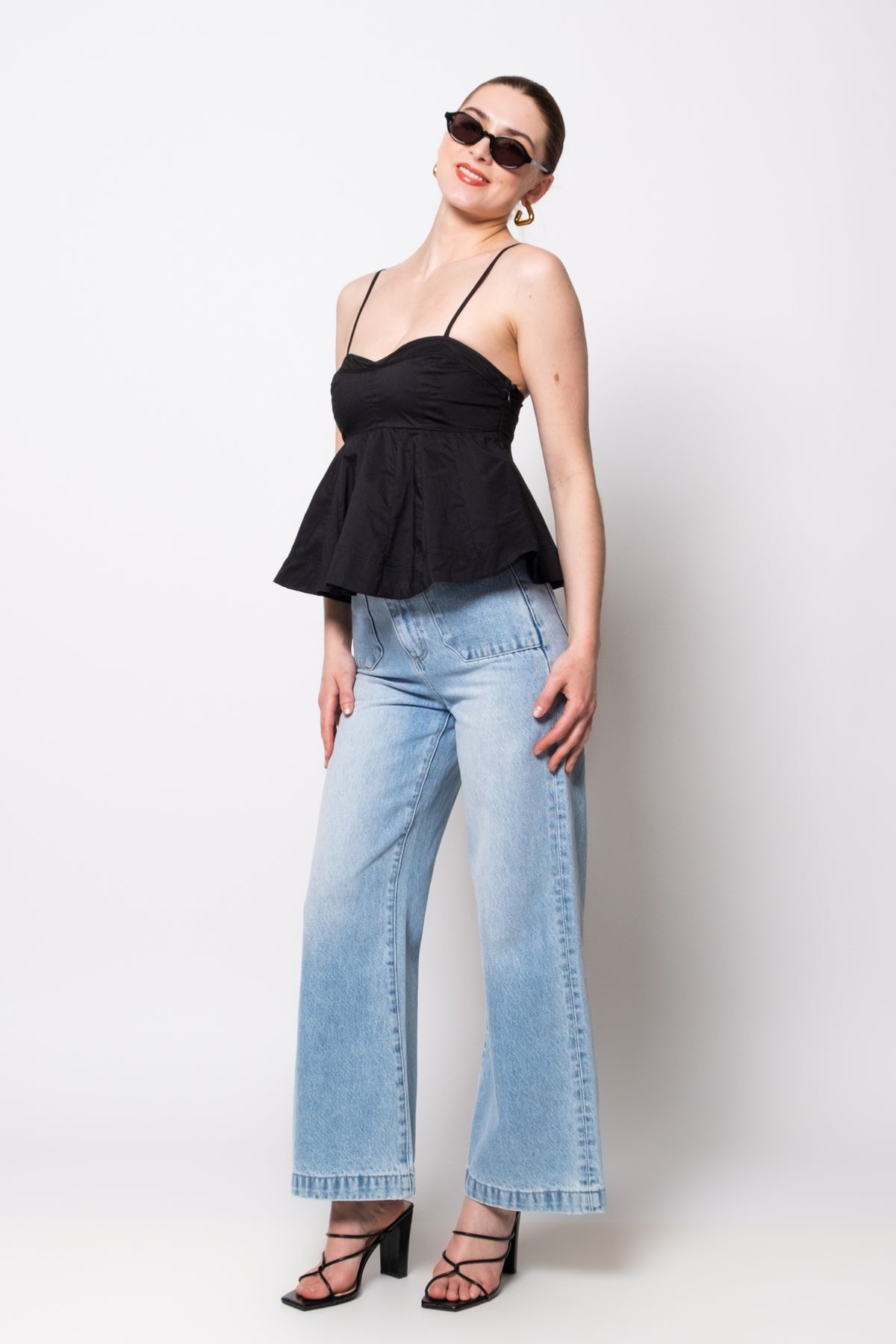 Steve Madden Delta Babydoll Peplum Top