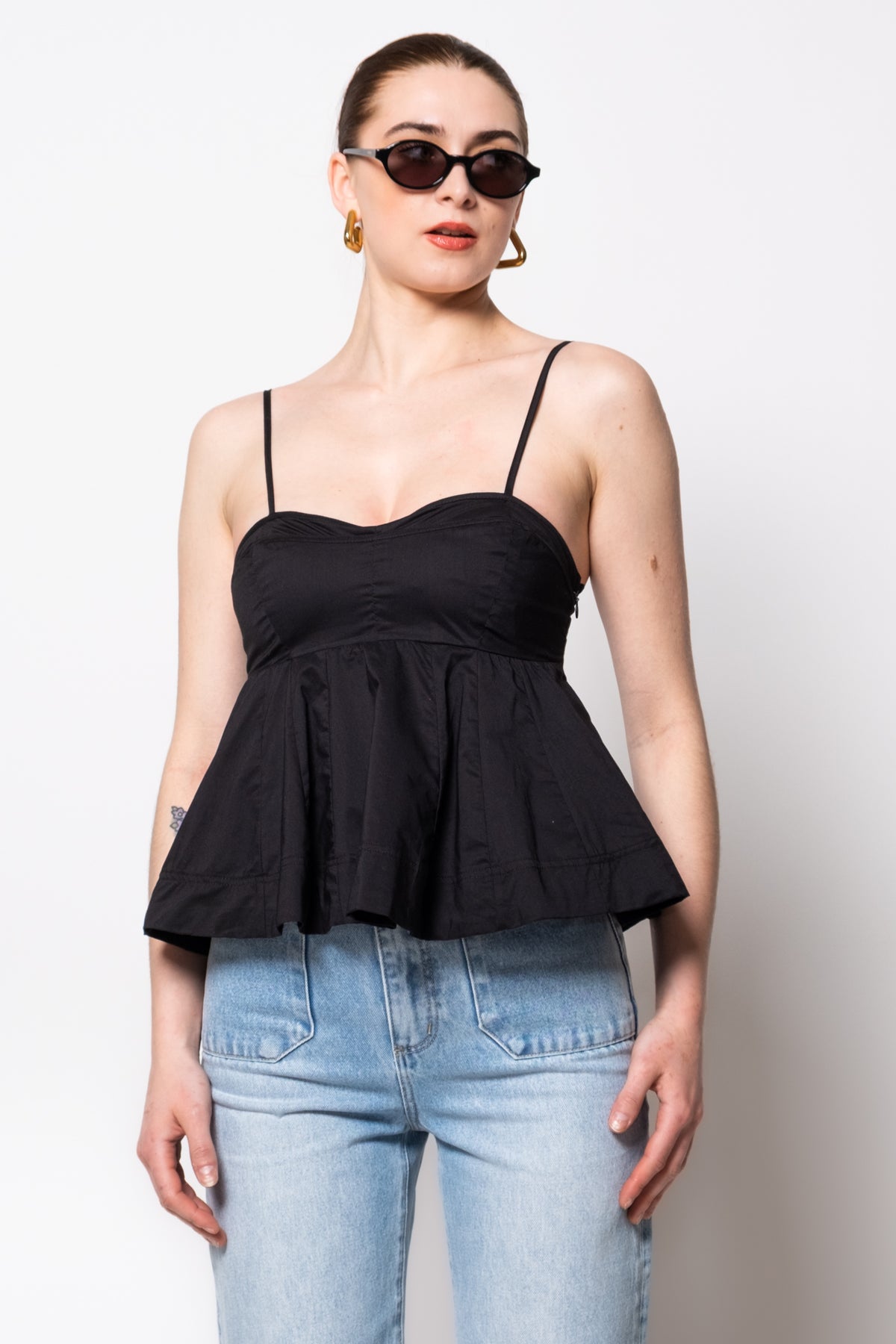 Steve Madden Delta Babydoll Peplum Top