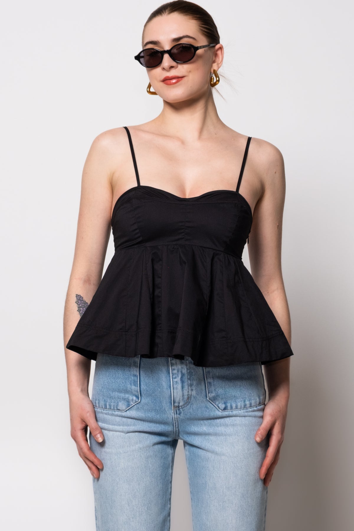 Steve Madden Delta Babydoll Peplum Top