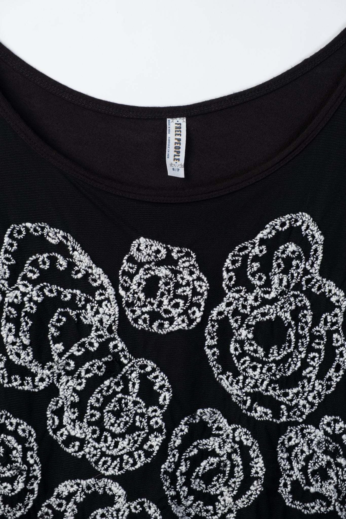Early 2010s Rosette Drapey Mesh Tee