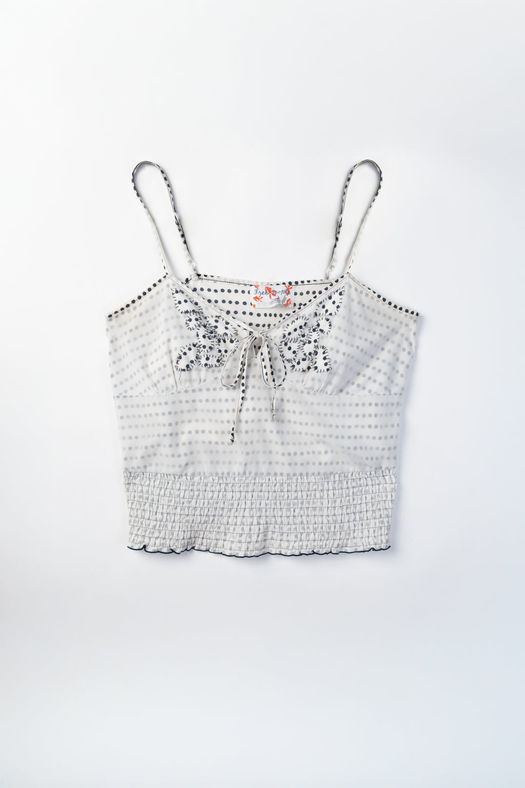 Y2K Polka Dot Embroidered Cami Top