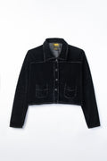 90s Cropped Velour Jacket