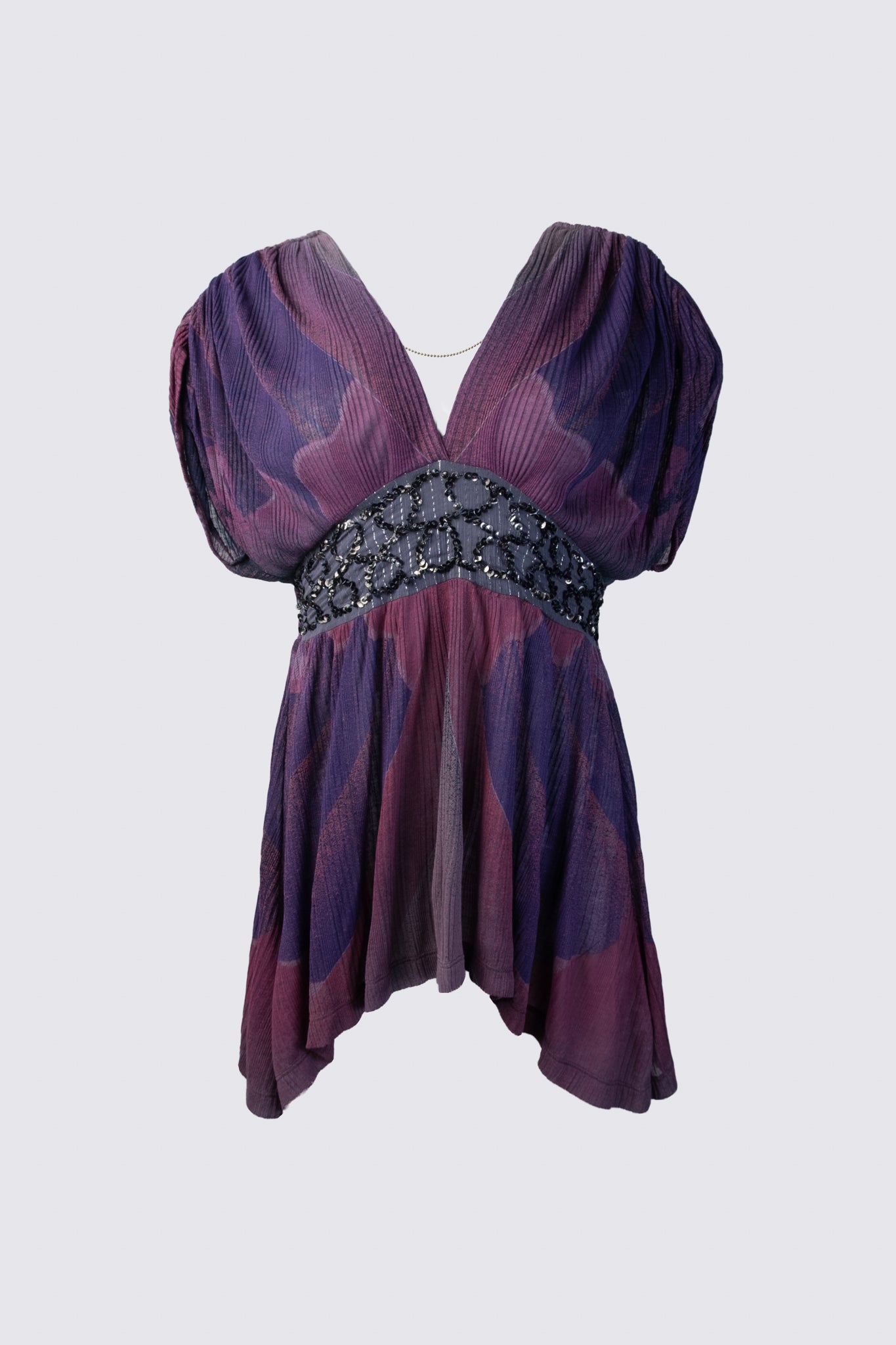 2000s Beaded Drapey Tunic in Amethyst