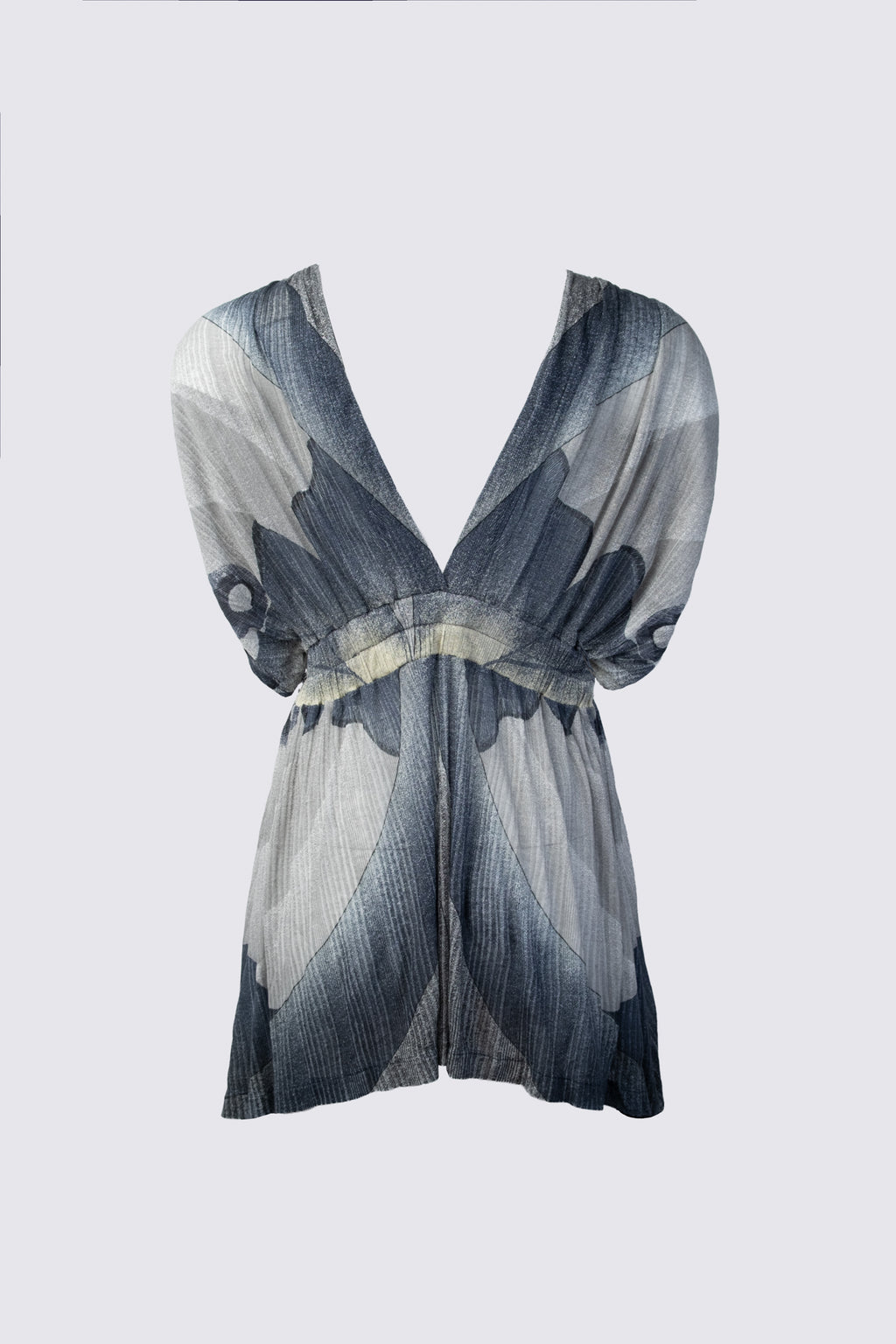 2000s Beaded Drapey Tunic in Slate Gray