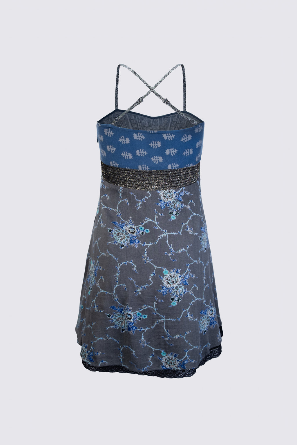 Mixed Print Studded Mini Dress