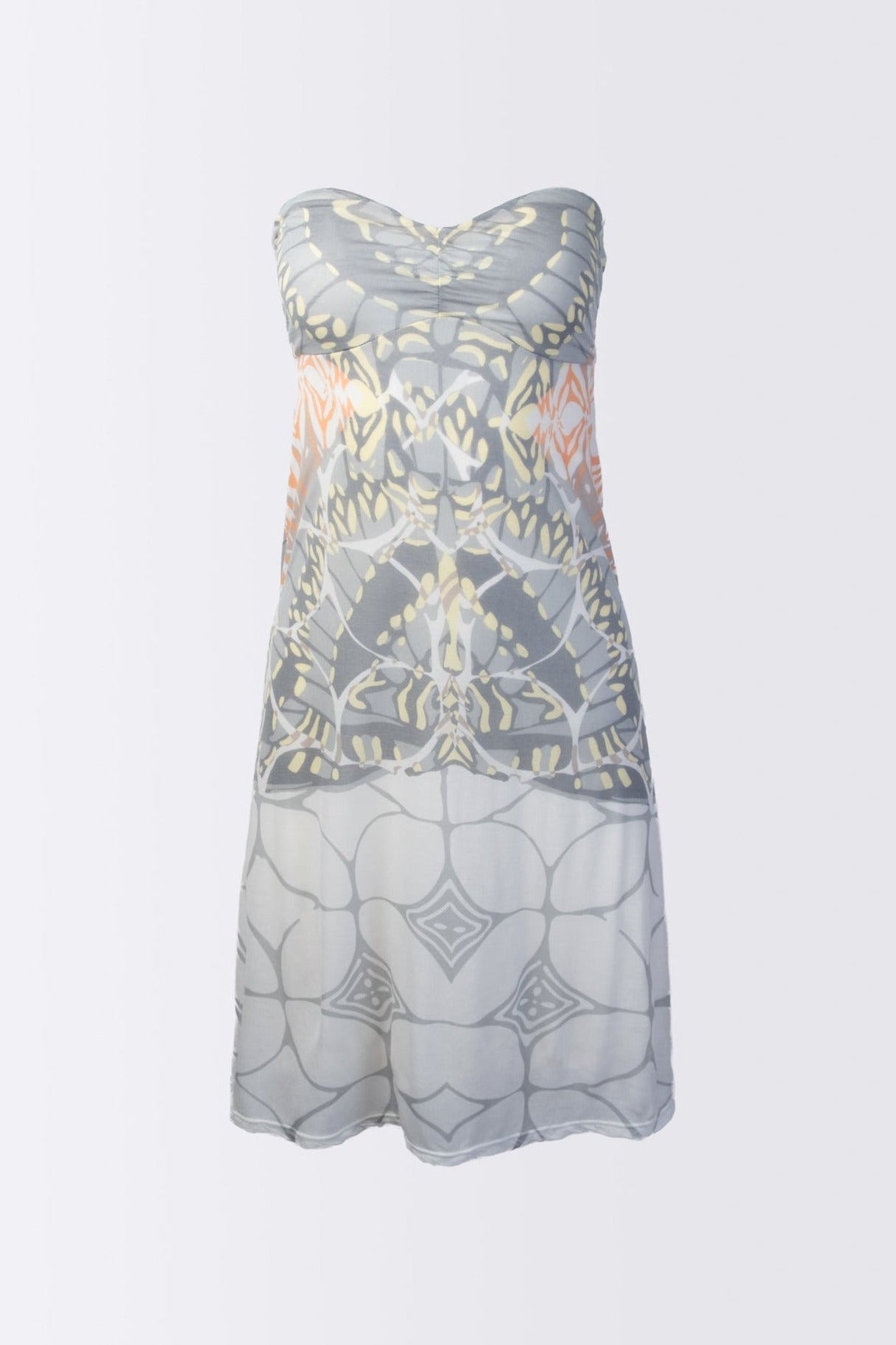 Late 2000s Printed Jersey Tube Dress in Cream