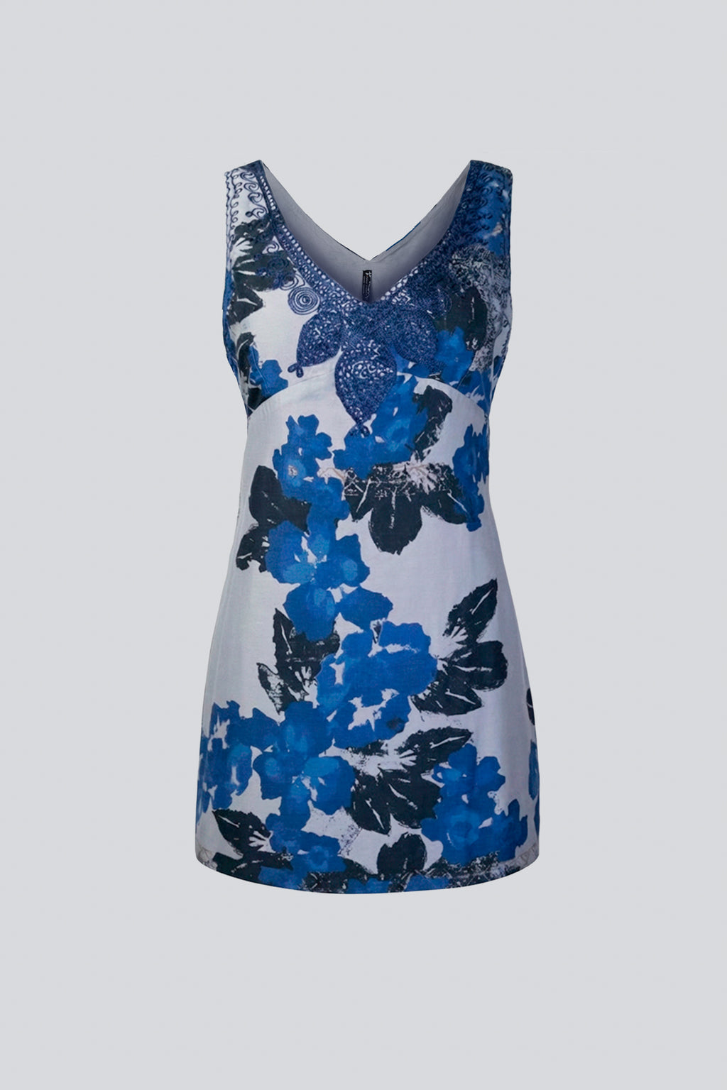 2000s Embroidered Cotton Mini Dress