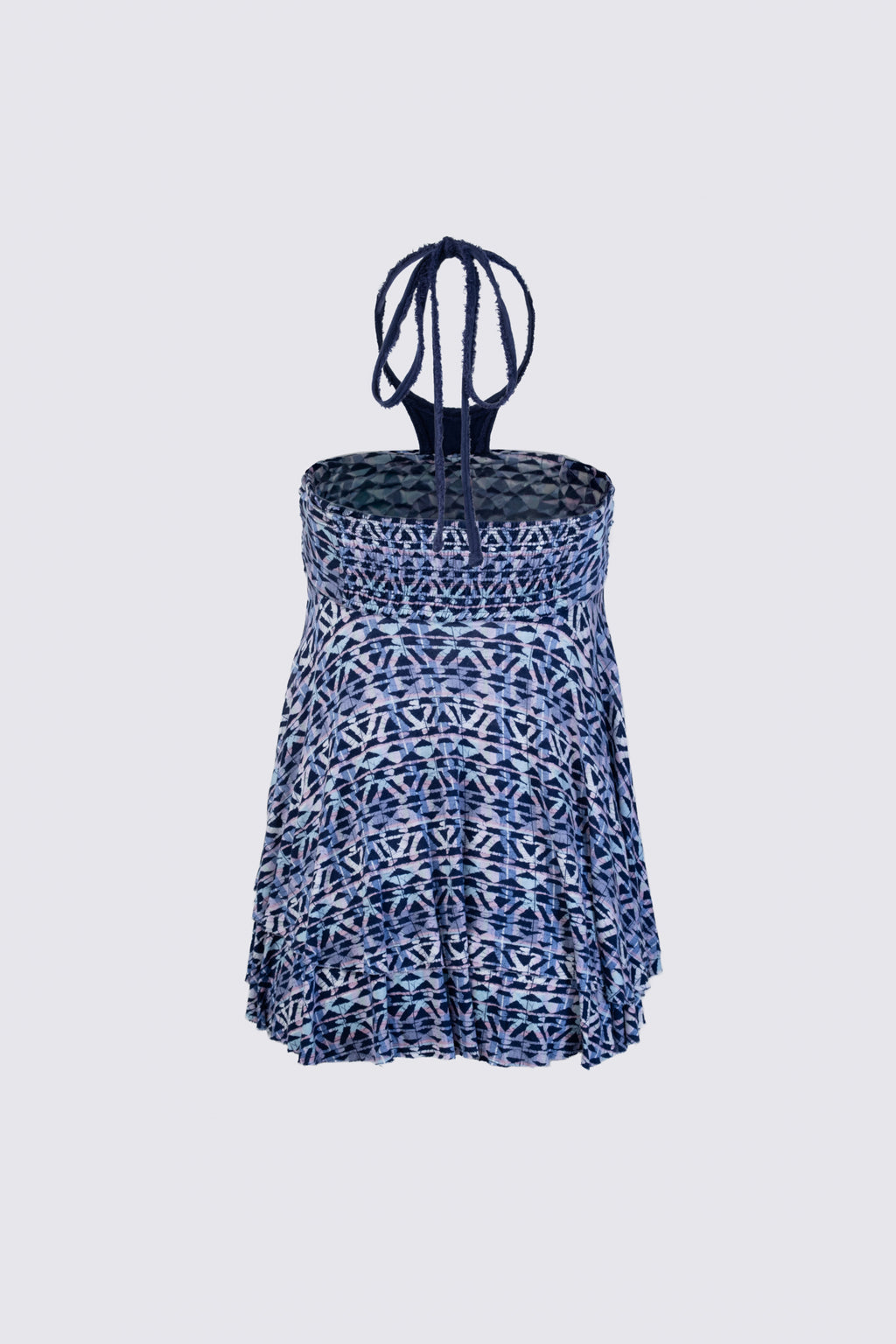 2000s Batik Print Halter Babydoll Top