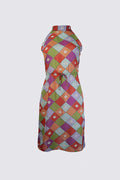 Y2K High Neck Printed Dress