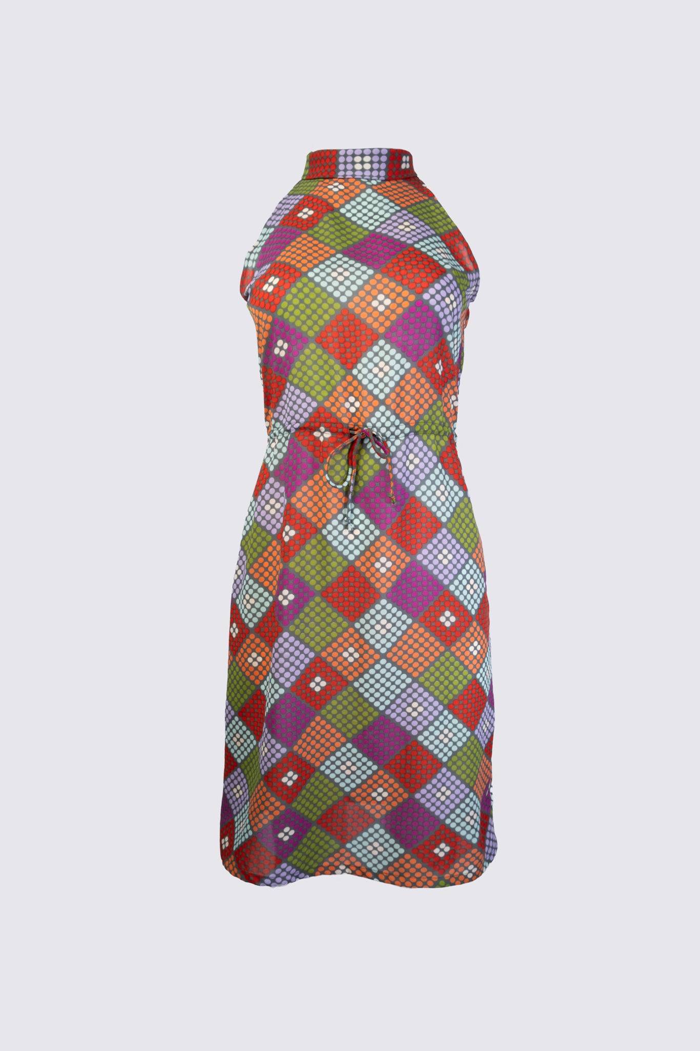 Y2K High Neck Printed Dress