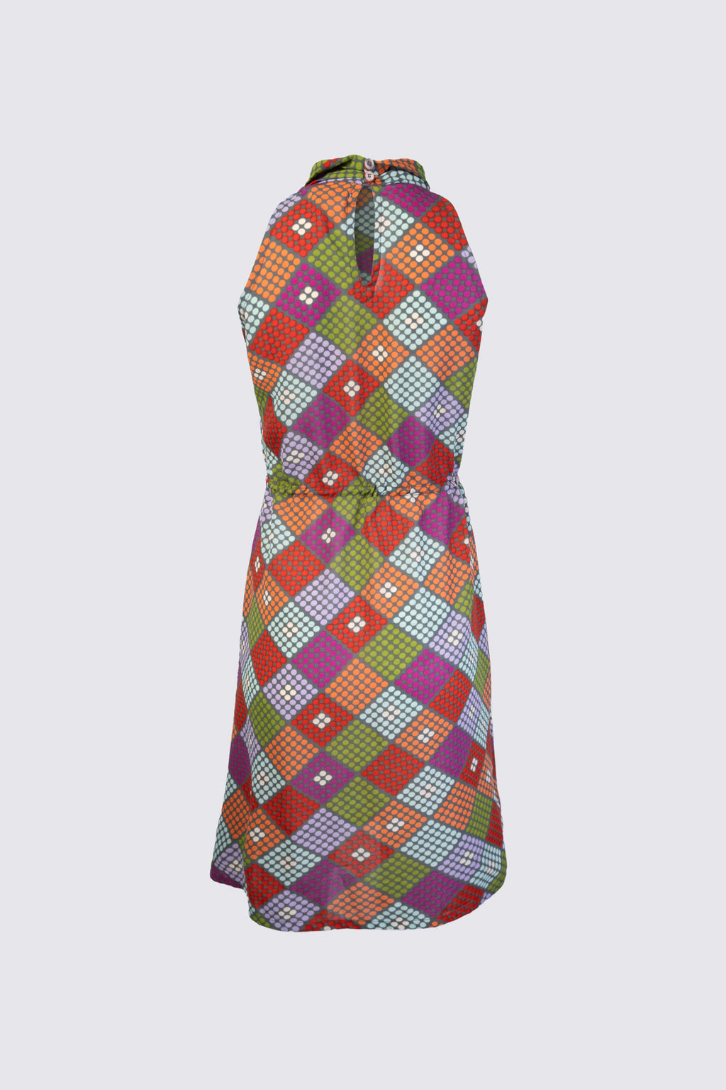 Y2K High Neck Printed Dress