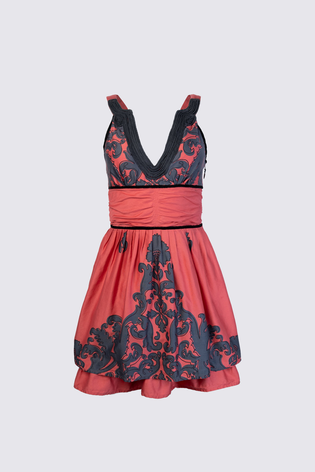 2000s Baroque Print Party Dress