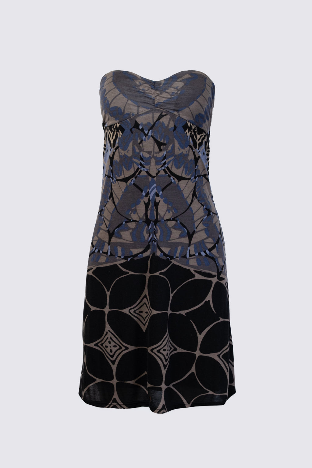 Late 2000s Printed Jersey Tube Dress in Black
