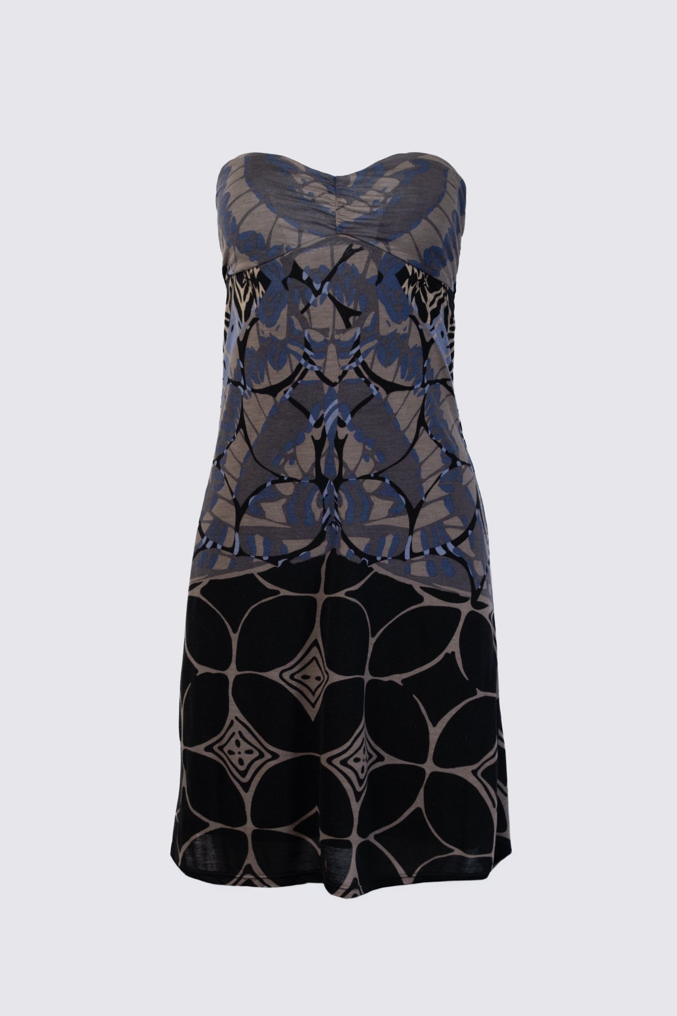 Late 2000s Printed Jersey Tube Dress in Black