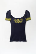 2000s Babydoll Tee with Neon Print