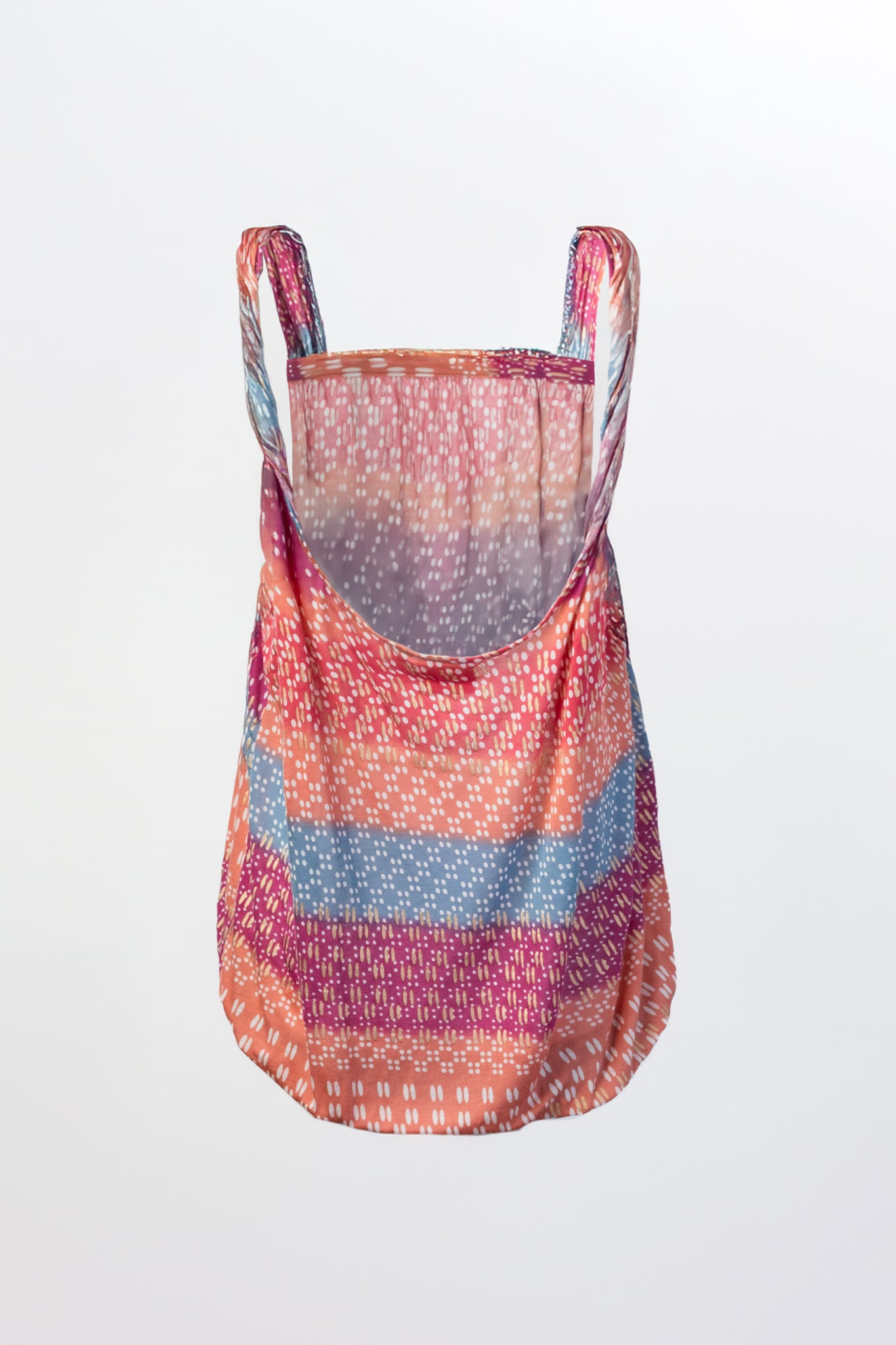 Y2K Batik Print Bubble Hem Tank