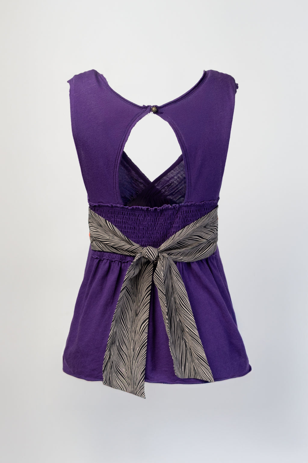 Y2K Silk Trim Tie Back Babydoll Top