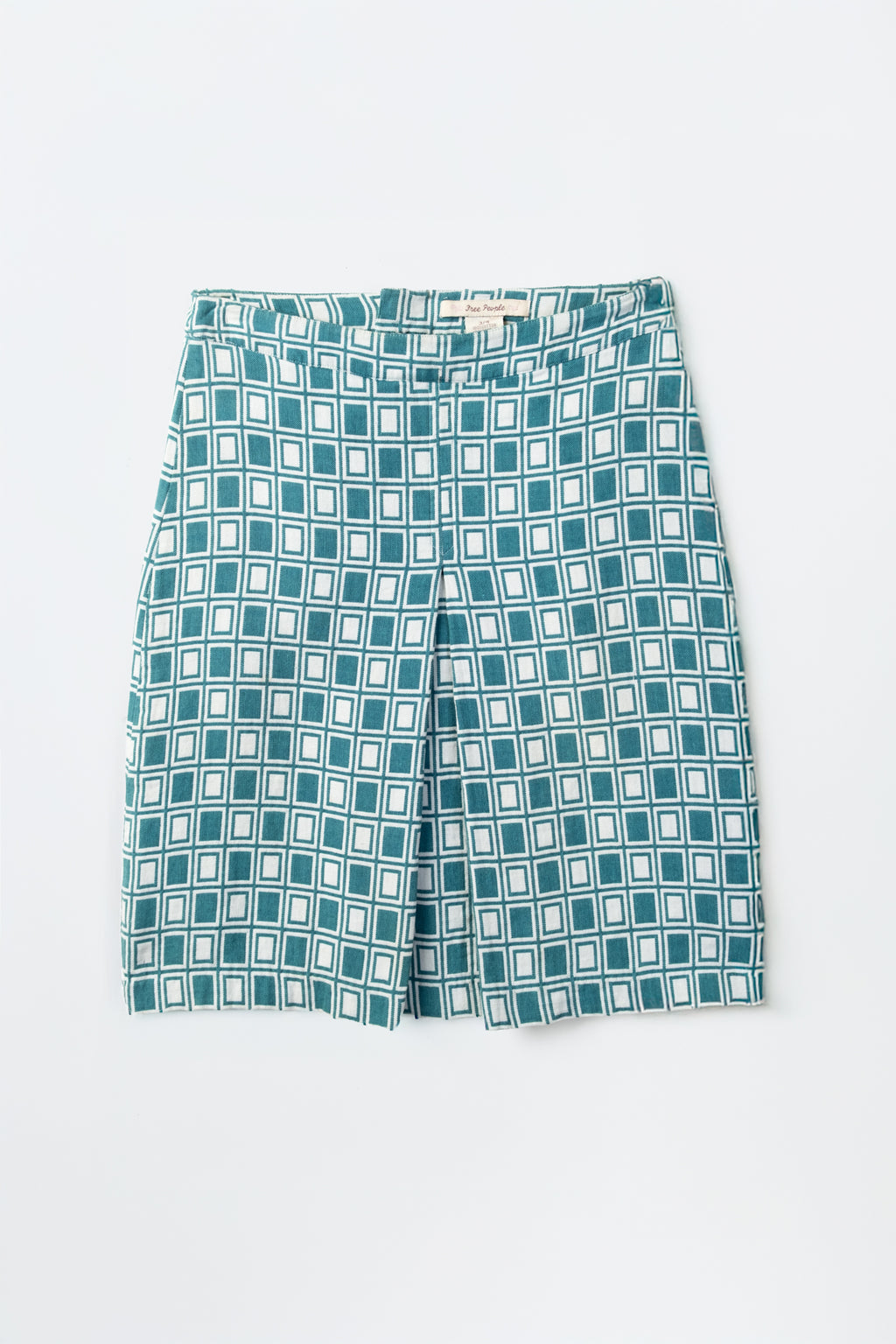 90s Front Pleat Check Skirt