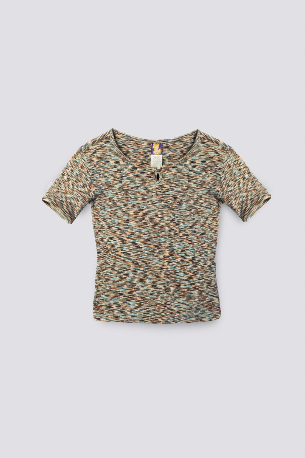 Y2K Keyhole Ribbed Knit Tee