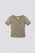 Y2K Keyhole Ribbed Knit Tee