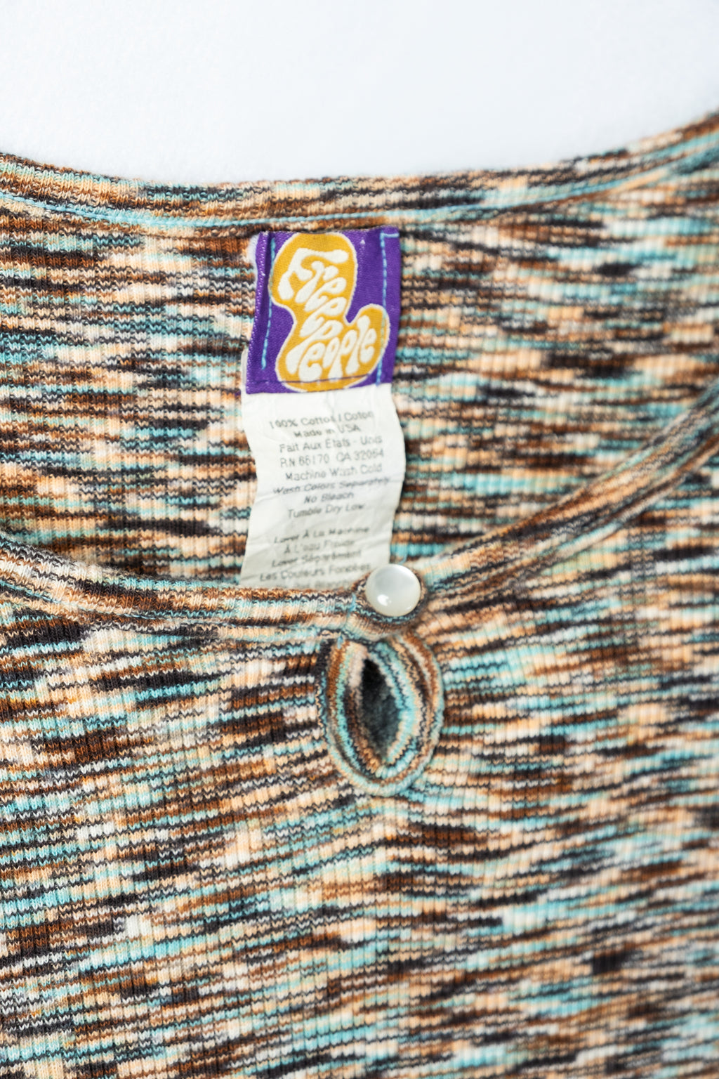 Y2K Keyhole Ribbed Knit Tee