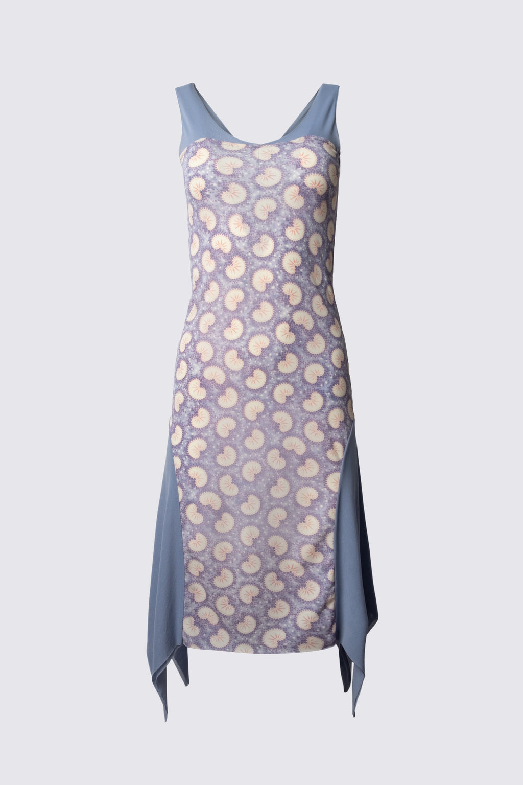 90s Printed Fairy Hem Midi Dress