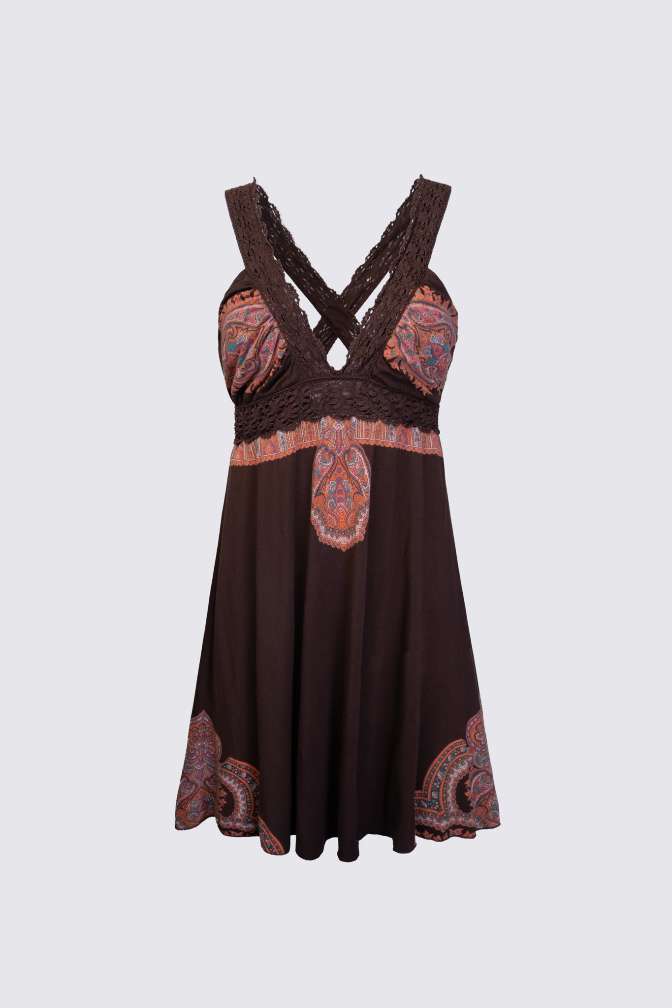 Y2K Lace Trim Jersey Babydoll Dress