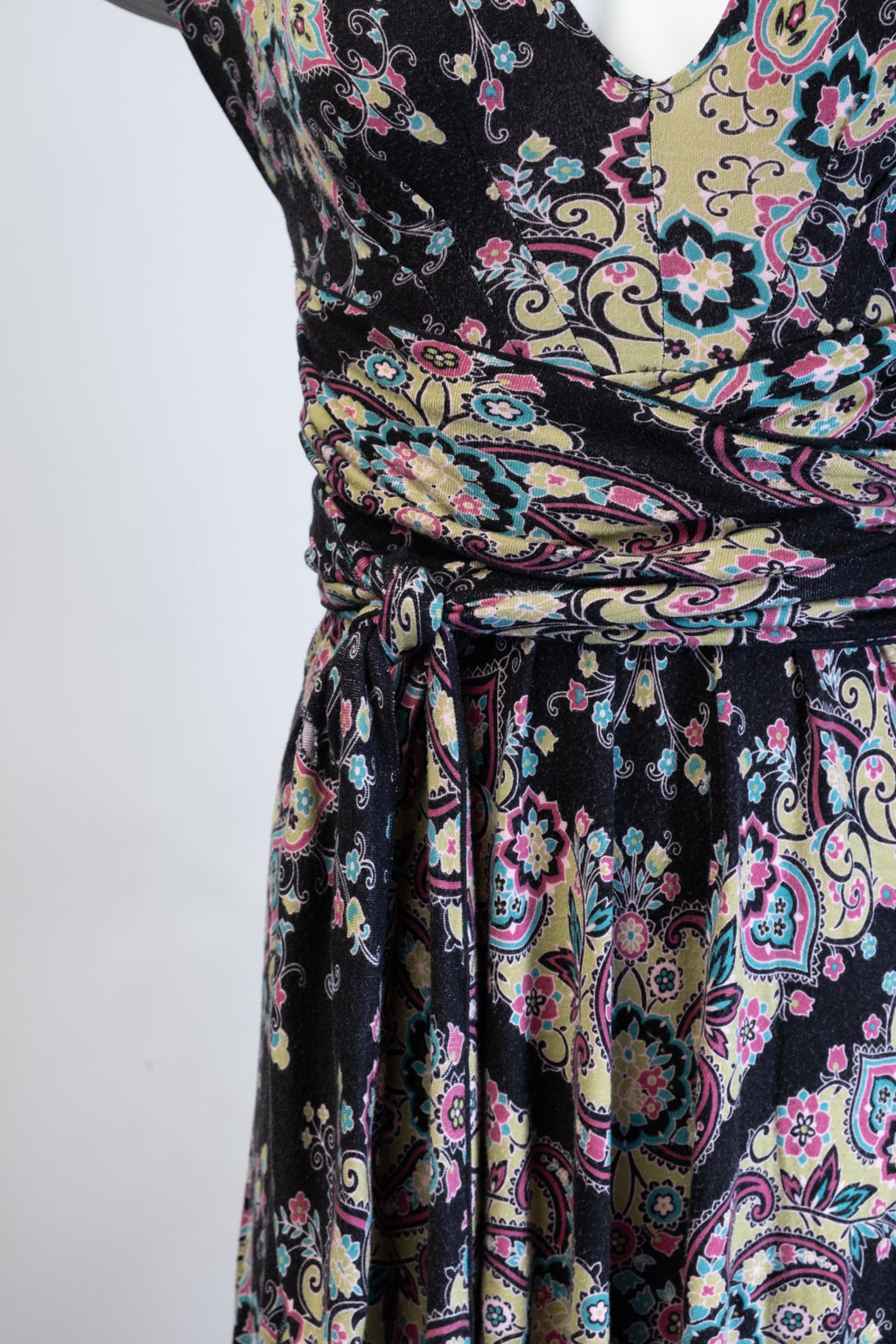 2000s Floral Jersey Wrap Dress