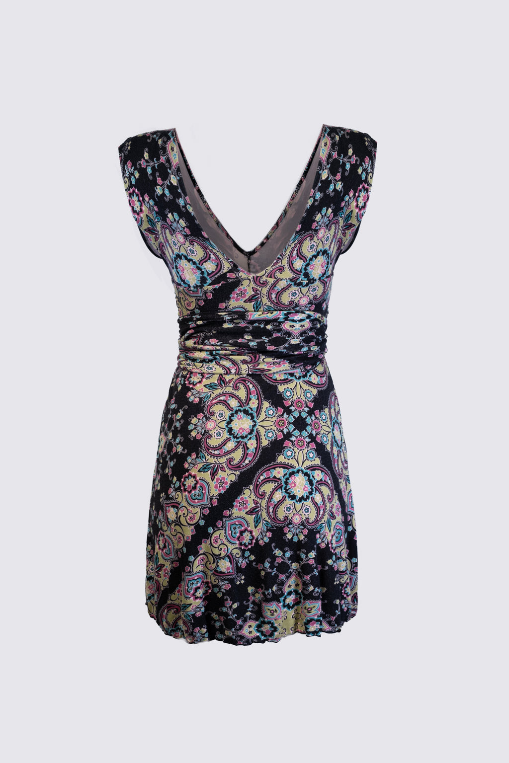 2000s Floral Jersey Wrap Dress