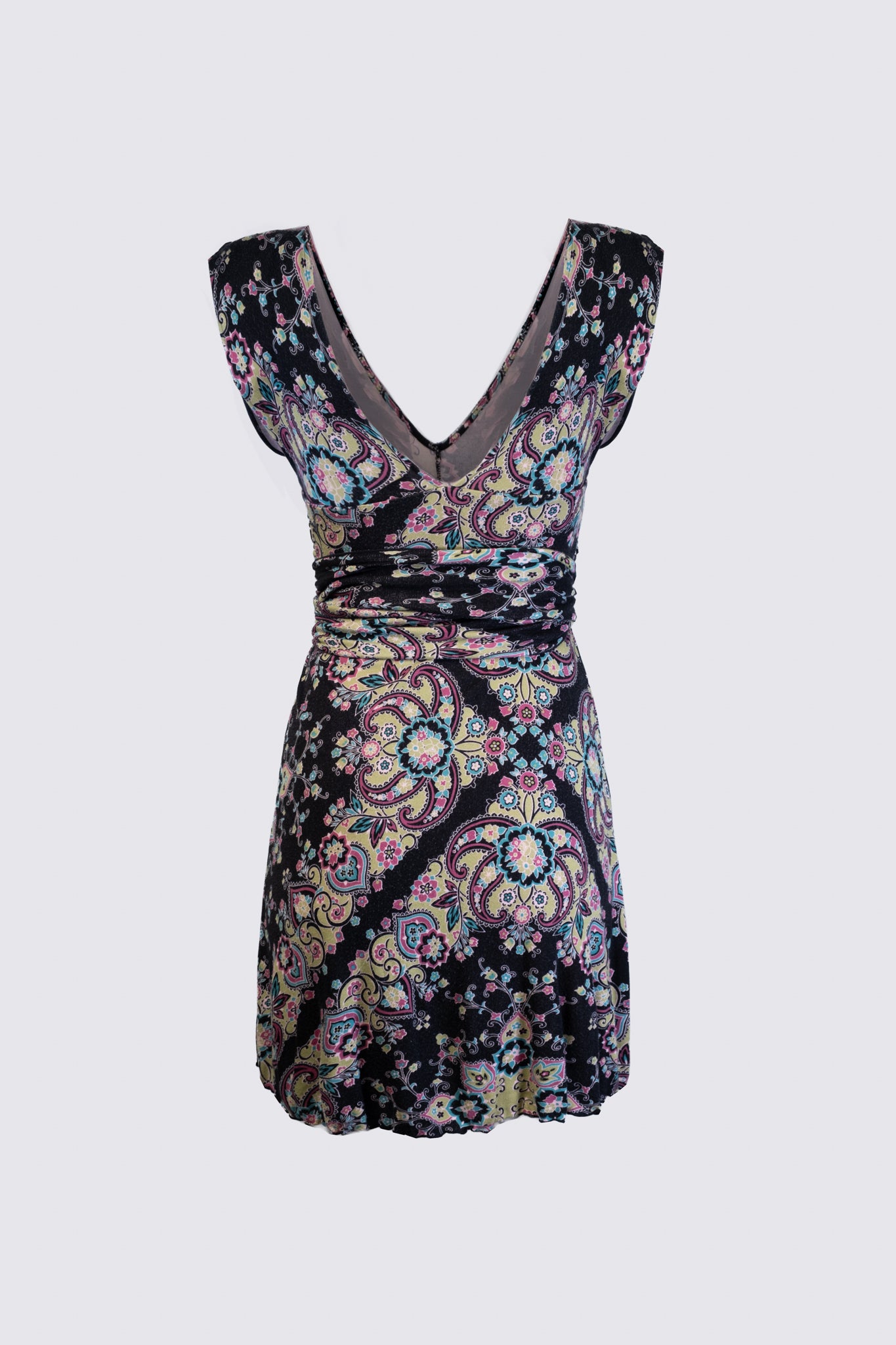 2000s Floral Jersey Wrap Dress